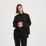 Tirelli | Elastic Front Hem Shirt - Black