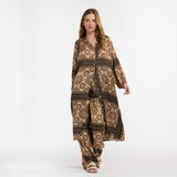 Italian Star | The Hills Button Through Dress - Choc/Cream Print