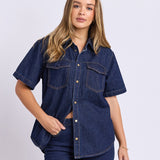 Foxwood | Daisy Short Sleeve Shirt - Indigo Blue