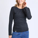 Elm | Ivie Ruched Top - Black