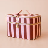 Fox & Fallow | Classic Vanity Case - Burgundy Stripe