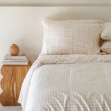 Mulberry Threads | Bamboo Quilt Cover - Oat Gingham