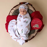 Organic Jersey Wrap & Beanie Set + Milestone Card - Kangas & Koalas