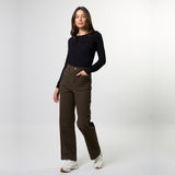 Stella + Gemma |  Dina Long Pant - Dark Khaki