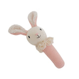 Nibbles the Bunny Knitted Rattle - Blush