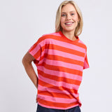 Elm | Poet Tee - Tangello/Pink Stripe