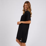 Foxwood | Simplified Tee Dress - Washed Black