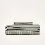 Mulberry Threads | Bamboo Sheet Set - Olive Stripe