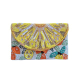 Beaded Clutch - Orange/Lemon