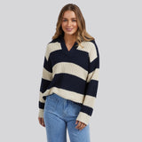 Foxwood | Estella Stripe Knit - Navy & Off White