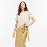 Urban Luxury | Lurex Shoulders Sweater - Beige/Rose Gold