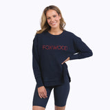 Foxwood | Simplified Metallic Crew - Navy & Red