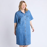 Elm | Cora Denim Dress - Mid Blue Wash