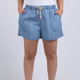 Elm | Elliot Chambray Short - Mid Blue Wash