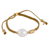 Fairley | Keshi Pearl Rope Bracelet - Sand