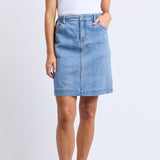 Elm | Birdie Denim Skirt - Light Blue Wash