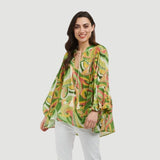 Italian Star | Billow Blouse - Retro Print/Green