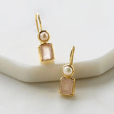 Zafino | Willow Earring - Rose Quartz & Pearl