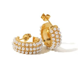 Greenwood Designs | Vivienne Pearl Studded Hoops