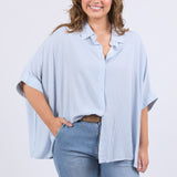 Elm | Luna Shirt - Dusk Blue / Marshmallow Stripe