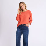 Elm | Annie 3/4 Sleeve Tee - Burnt Orange