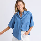 Elm | Blissful Chambray Shirt - Mid Blue Wash