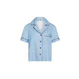 Hommey | Short Sleeve Sleep Shirt - Iced Chocolate Stripes