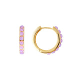 Fairley | Pink Opal Crystal Midi Hoops