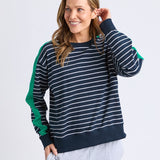 Elm | Sloane Crew - Navy & White Stripe