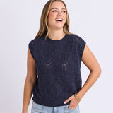 Foxwood | Luna Knit Vest - Dark Sapphire