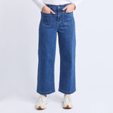 Elm | Alyssa Front Pocket Jean - Mid Blue Wash