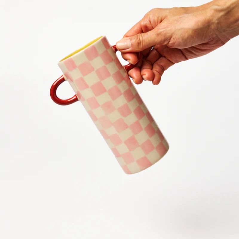 Griffe Bud Vase - Pink Check