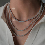 Zafino | Dani Tennis Necklace 40cm - Silver