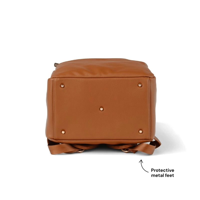 OiOi | Multitasker Nappy Backpack - Chestnut Brown Faux Leather