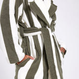 Hommey | Terry Robe - Matcha Stripes