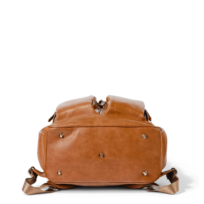 OiOi | Signature Nappy Backpack - Tan Faux Leather