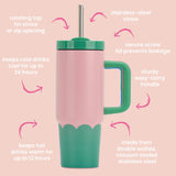 Annabel Trends | Wave Super Sip 850ml - Pink & Green