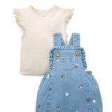 Purebaby | Broderie Overall Set - Birdie Broderie