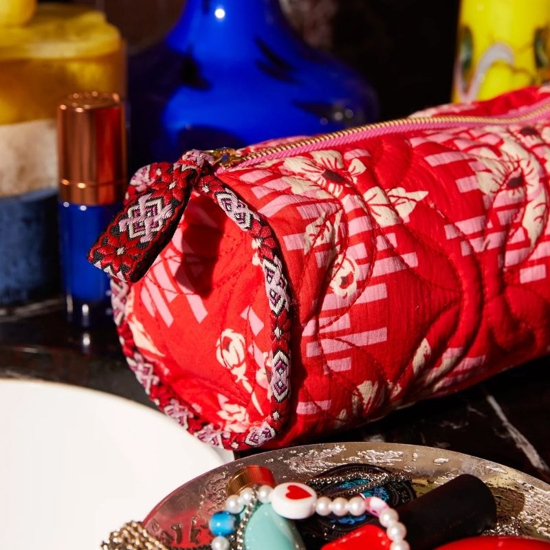 Sage x Clare | Marta Makeup Bag - Vermillion