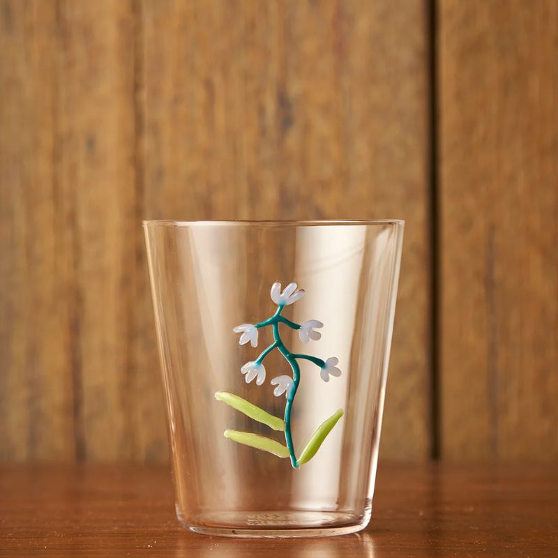 Glass Tumbler - Blue Bell Botanical Icons