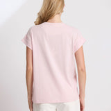 Stella + Gemma | Cuff Tee - Pink Tulle Embroidered Logo