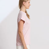 Stella + Gemma | Cuff Tee - Pink Tulle Embroidered Logo