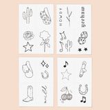 Disco Cowgirl Temporary Tattoos