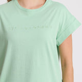 Stella + Gemma | Cuff Tee - Snifter Green Embroidered Logo