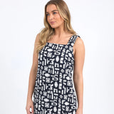 Foxwood | Etched Geo Dress - Navy