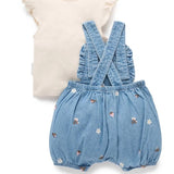 Purebaby | Broderie Overall Set - Birdie Broderie