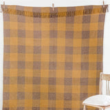 The Grampians Goods Co | Recycled Wool Check Blanket - Wattleseed