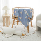 Luxe Knitted Blanket - Blue Ducks