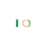 Fairley | Green Agate Midi Hoops