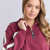 Foxwood | Knit Collar Crew - Port